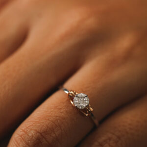 Bow Around Solitaire look ring