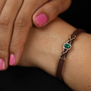 Abstract leather bracelet